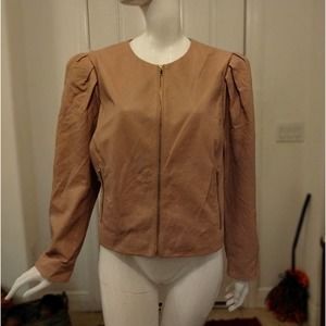 Genuine soft leather pale pink jacket women size 1X
